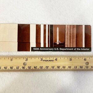 Vintage 150th Anniversary U.S. Department of the Interior Bookmark 1999 D.C.